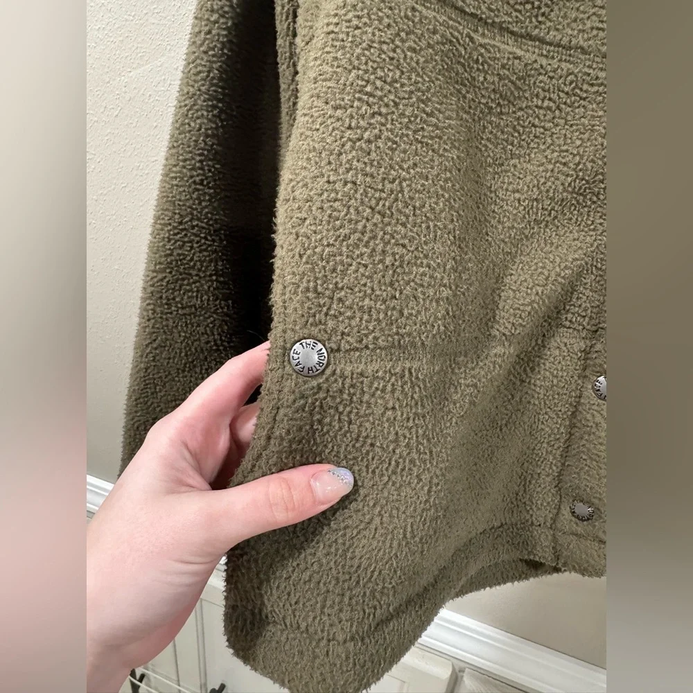 The North Face Gemma FLeece Hooded Jacket Women Small Olive Green Black - Picture 2 of 6